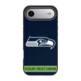 Seattle Seahawks Personalized Stripe Bump Phone Case for Apple iPhone 17 Series