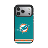 Miami Dolphins Personalized Stripe Bump Phone Case for Apple iPhone 17 Series