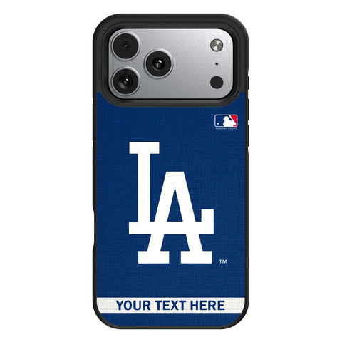 LA Dodgers Personalized Stripe Bump Phone Case for Apple iPhone 17 Series