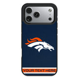 Denver Broncos Personalized Stripe Bump Phone Case for Apple iPhone 17 Series