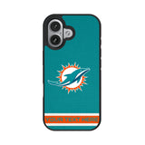 Miami Dolphins Personalized Stripe Bump Phone Case for Apple iPhone 17 Series