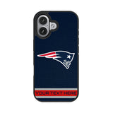 New England Patriots Personalized Stripe Bump Phone Case for Apple iPhone 17 Series