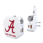 University of Alabama Crimson Tide Script A Personalized Insignia 2 in 1 USB Charger