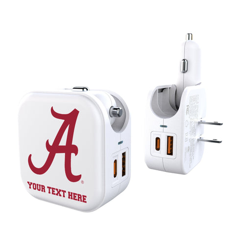 University of Alabama Crimson Tide Script A Personalized Insignia 2 in 1 USB Charger