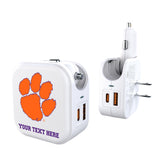 Clemson University Tigers Personalized Insignia 2 in 1 USB Charger