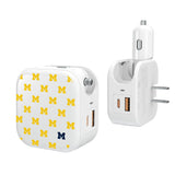University of Michigan Wolverines Fashion Pattern 2 in 1 USB Charger