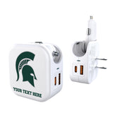 Michigan State University Spartans Personalized Insignia 2 in 1 USB Charger