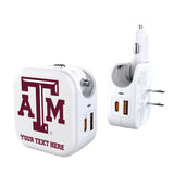 Texas A&M University Aggies Personalized Insignia 2 in 1 USB Charger