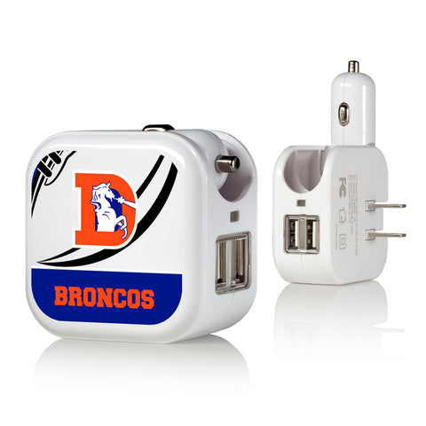 Denver Broncos 1993-1996 Historic Collection Passtime 2 in 1 USB Charger-0