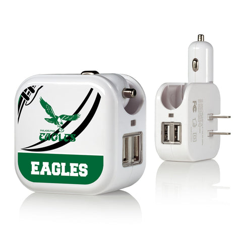 Philadelphia Eagles 1973-1995 Historic Collection Passtime 2 in 1 USB Charger-0