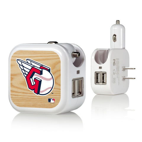 Cleveland Guardians Wood Bat 2 in 1 USB Charger-0