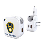 Milwaukee Brewers Personalized Insignia 2 in 1 USB Charger