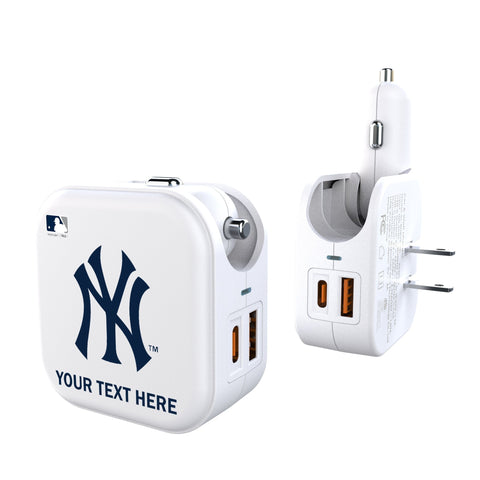 New York Yankees Personalized Insignia 2 in 1 USB Charger