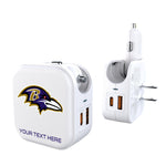 Baltimore Ravens Personalized Insignia 2 in 1 USB Charger