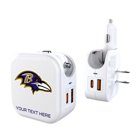 Baltimore Ravens Personalized Insignia 2 in 1 USB Charger
