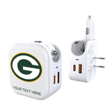 Green Bay Packers Personalized Insignia 2 in 1 USB Charger