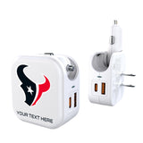 Houston Texans Personalized Insignia 2 in 1 USB Charger