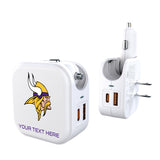 Minnesota Vikings Personalized Insignia 2 in 1 USB Charger
