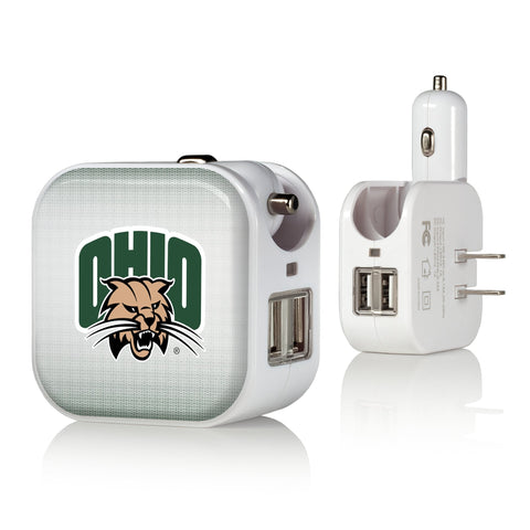 Ohio University Bobcats Linen 2 in 1 USB Charger-0