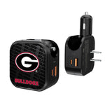 Georgia Bulldogs Text Backdrop 2 in 1 USB A/C Charger-0