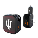 Indiana University Hoosiers Linen 2 in 1 USB A/C Charger