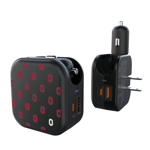 Ohio State University Buckeyes Fashion Pattern 2 in 1 USB A/C Charger