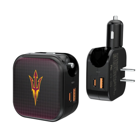 Arizona State University Sun Devils Linen 2 in 1 USB A/C Charger-0