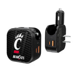 Cincinnati Bearcats Text Backdrop 2 in 1 USB A/C Charger-0