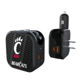 University of Cincinnati Bearcats Text Backdrop 2 in 1 USB A/C Charger