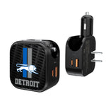 Detroit Lions Retro Blackletter 2 in 1 USB A/C Charger-0