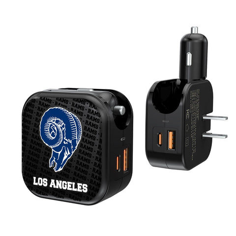 Los Angeles Rams Blackletter 2 in 1 USB A/C Charger-0