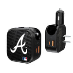 Atlanta Braves Blackletter 2 in 1 USB A/C Charger-0