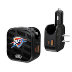 Oklahoma City Thunder Text Backdrop 2 in 1 USB A/C Charger