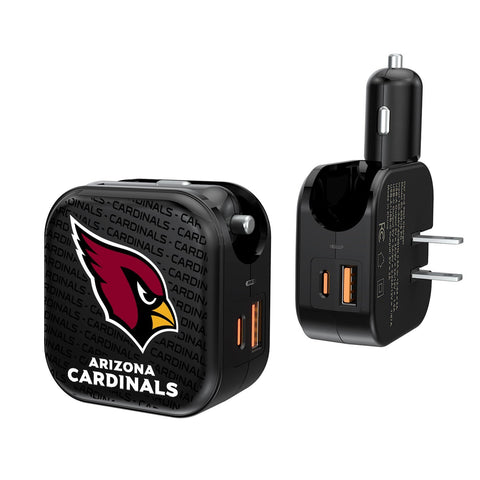 Arizona Cardinals Blackletter 2 in 1 USB A/C Charger-0