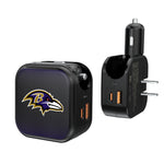 Baltimore Ravens Linen 2 in 1 USB A/C Charger