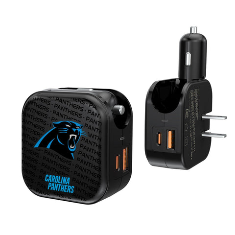 Carolina Panthers Blackletter 2 in 1 USB A/C Charger-0