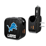 Detroit Lions Blackletter 2 in 1 USB A/C Charger-0