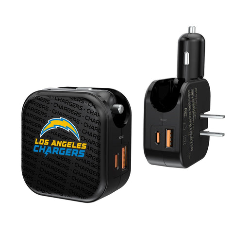 Los Angeles Chargers Blackletter 2 in 1 USB A/C Charger-0