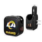 Los Angeles Rams Blackletter 2 in 1 USB A/C Charger-0