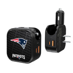 New England Patriots Text Backdrop 2 in 1 USB A/C Charger