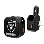 Las Vegas Raiders Blackletter 2 in 1 USB A/C Charger-0