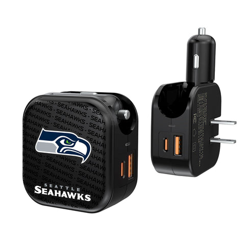 Seattle Seahawks Blackletter 2 in 1 USB A/C Charger-0