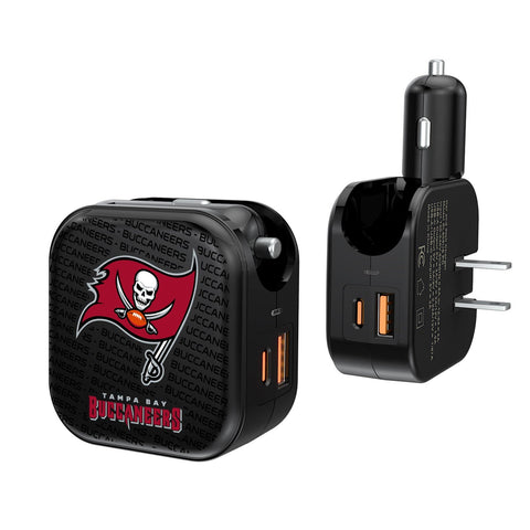 Tampa Bay Buccaneers Blackletter 2 in 1 USB A/C Charger-0