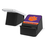 Clemson University Tigers Personalized Endzone Solid Wireless Charging Station and Bluetooth Speaker
