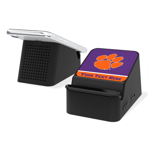 Clemson University Tigers Personalized Endzone Solid Wireless Charging Station and Bluetooth Speaker