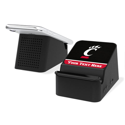University of Cincinnati Bearcats Personalized Endzone Solid Wireless Charging Station and Bluetooth Speaker