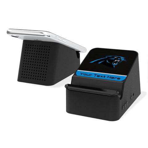 Carolina Panthers Personalized Endzone Solid Wireless Charging Station and Bluetooth Speaker