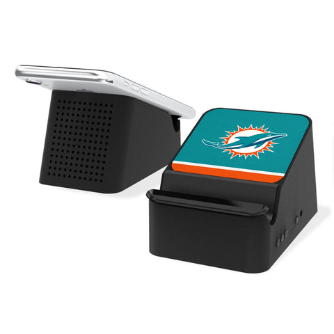 Miami Dolphins Stripe Wireless Charging Station and Bluetooth Speaker-0