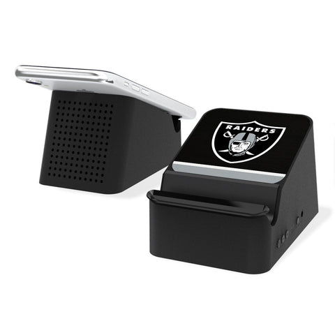 Las Vegas Raiders Stripe Wireless Charging Station and Bluetooth Speaker-0