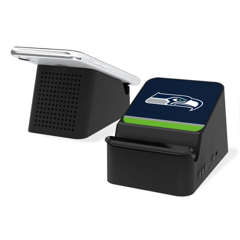 Seattle Seahawks Stripe Wireless Charging Station and Bluetooth Speaker-0